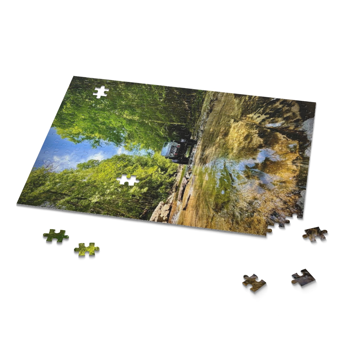 Jeep in Creek Puzzle (120, 252, 500-Piece)